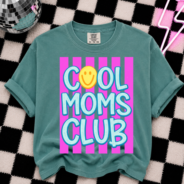 Cool Moms Club Comfort Colors Tee - Oversized Graphic Shirt