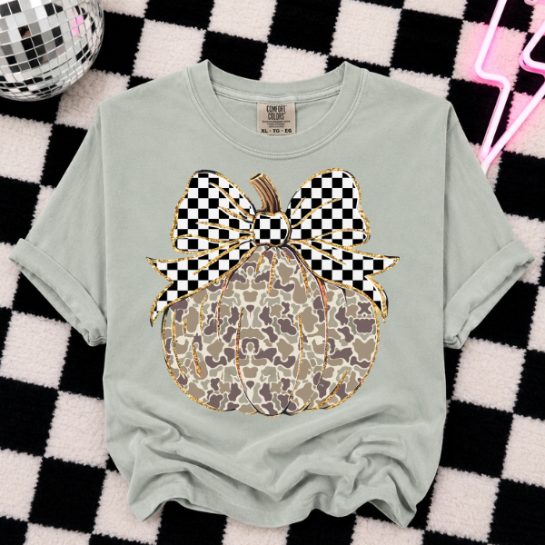 Duck Camo Pumpkin Comfort Colors Tee- Oversized Graphic Shirt