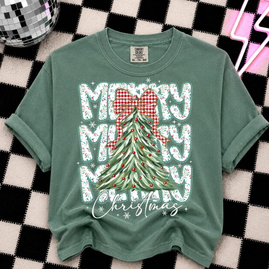 COQUETTE FLORAL MERRY CHRISTMAS DTF TRANSFER 12"-ADULT