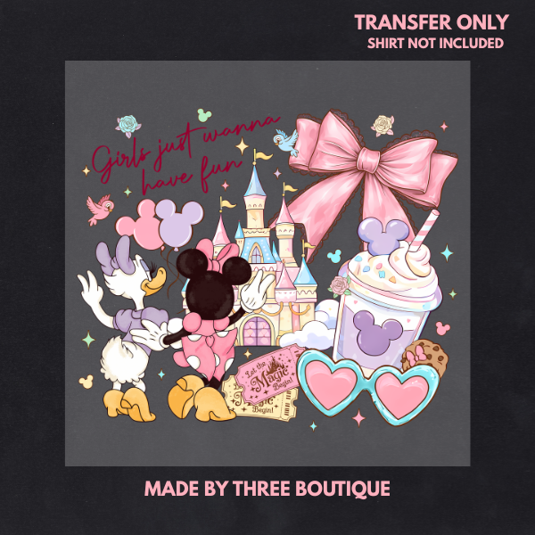 CHARACTER GIRLS JUST WANNA HAVE FUN DTF TRANSFER 12"-ADULT
