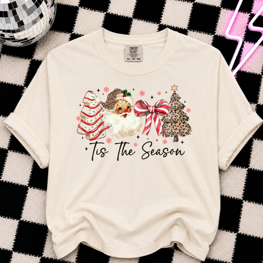 TIS THE SEASON LEOPARD SANTA DTF TRANSFER- ADULT 11"