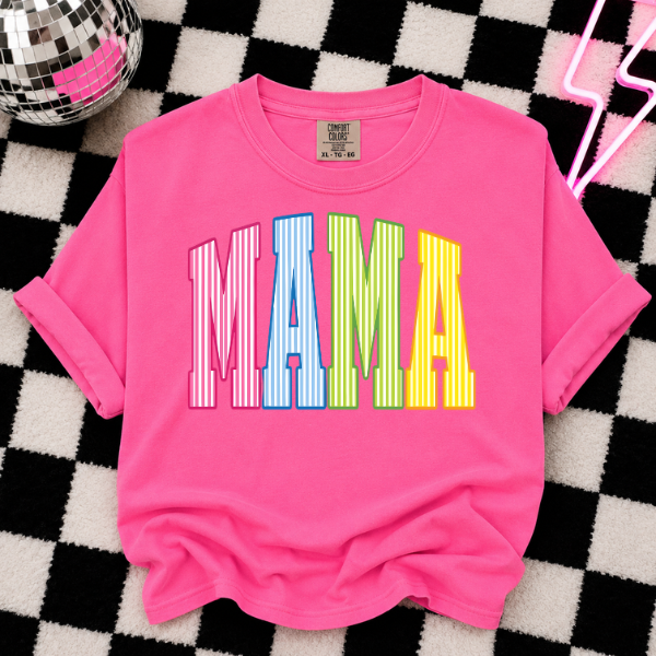 TRENDY MAMA NEON STRIPES DTF TRANSFER- ADULT 11"